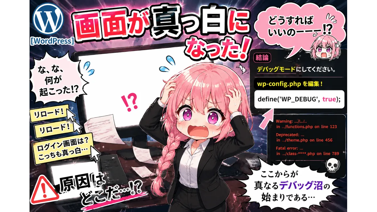 WordPressで白画面に出くわして慌てる技術者
