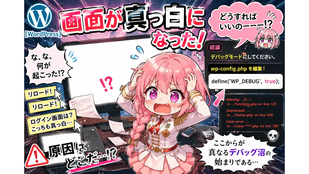 WordPressで白画面に出くわして慌てる技術者