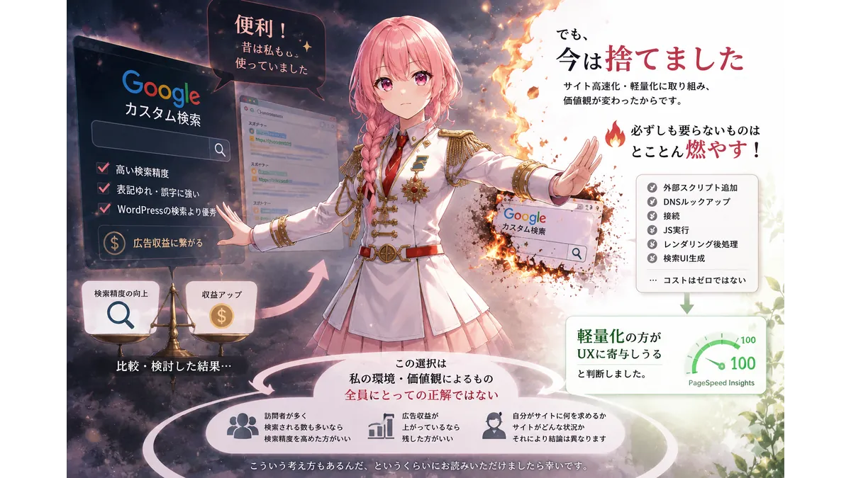 Googleカスタム検索を使うのを止めたサイト制作者
